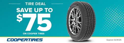 Cooper 4 Tire up to $75 MasterCard Mail in Rebate 12/01/2025 through 12/31/2025